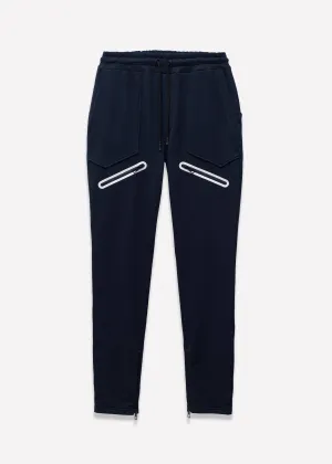 Men's  Zipper Pocket French Terry Sweatpants in Navy