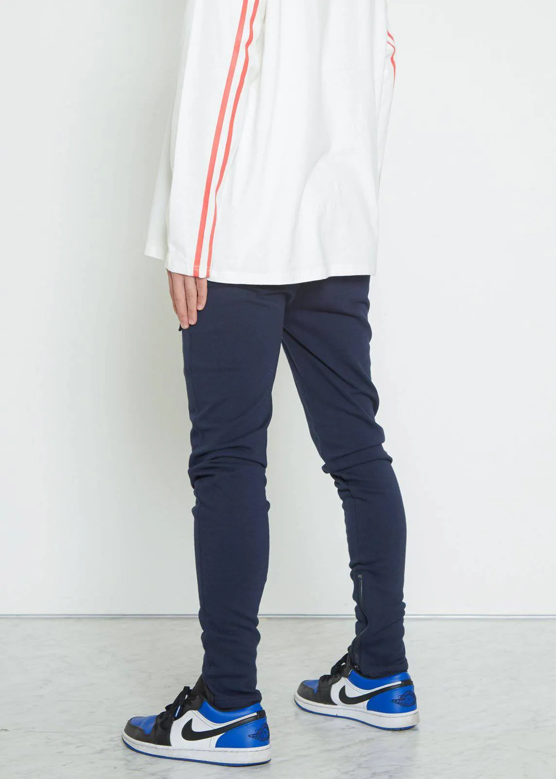 Men's  Zipper Pocket French Terry Sweatpants in Navy