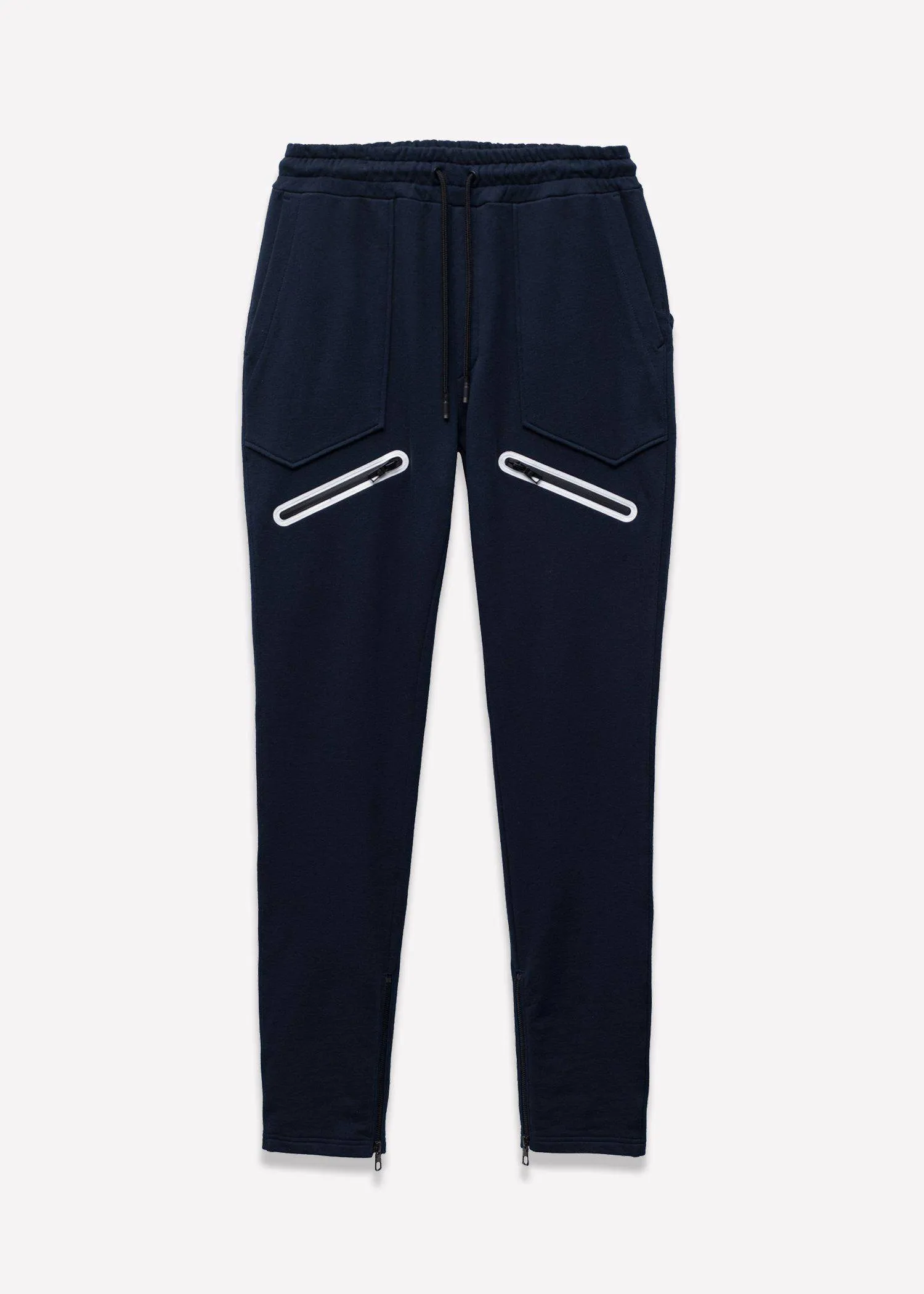Men's  Zipper Pocket French Terry Sweatpants in Navy