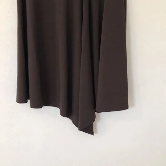 Michael, Micheal Kors Brown Asymmetrical Hem MIDI Skirt Size M