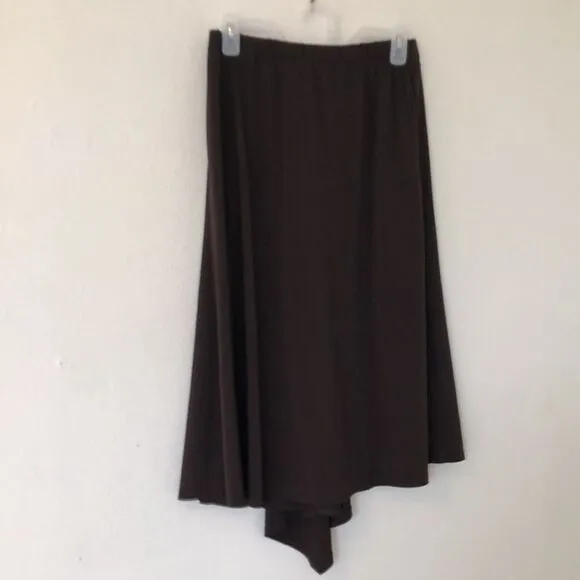 Michael, Micheal Kors Brown Asymmetrical Hem MIDI Skirt Size M