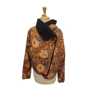 MINKPINK Leopard floral Sherpa Jacket size large