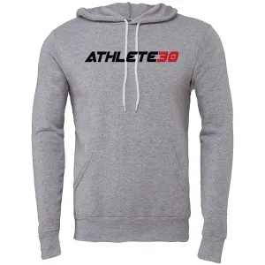MOSSA Unisex Bella   Canvas Hoodie (grey) - ATHLETE30 Standard Logo - black/red