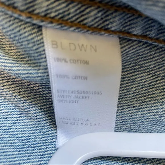 NEW Bldwn Avery Contrast Collar Denim Jacket