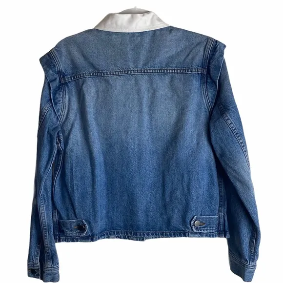 NEW Bldwn Avery Contrast Collar Denim Jacket