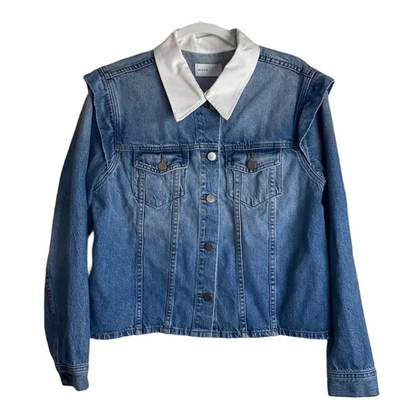 NEW Bldwn Avery Contrast Collar Denim Jacket