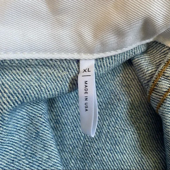 NEW Bldwn Avery Contrast Collar Denim Jacket