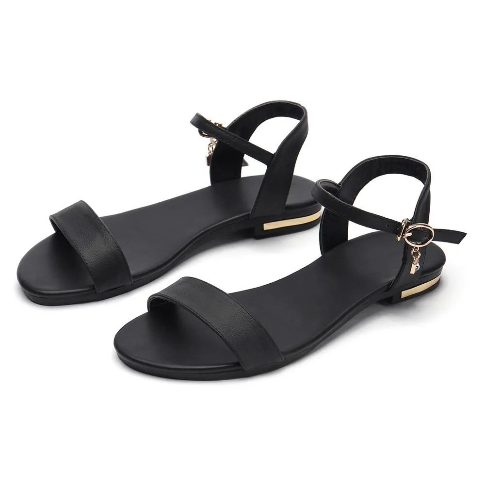 New genuine leather sandals women shoes