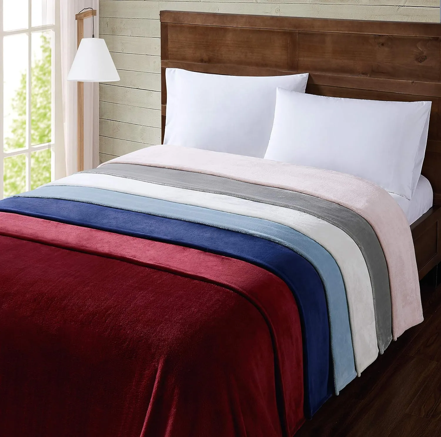 NEW Retails $46, Ultra Soft Velvet Plush Blanket in Ivory, 66" X 90", the ultimate bed/couch blanket