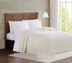 NEW Retails $46, Ultra Soft Velvet Plush Blanket in Ivory, 66" X 90", the ultimate bed/couch blanket