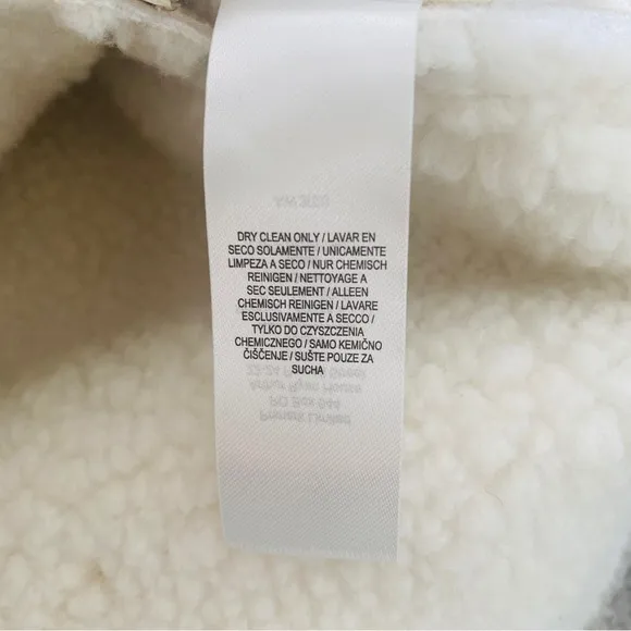 NEW Suede Sherpa Lined Winter Jacket Creamy White