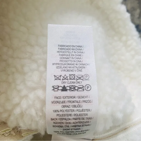 NEW Suede Sherpa Lined Winter Jacket Creamy White