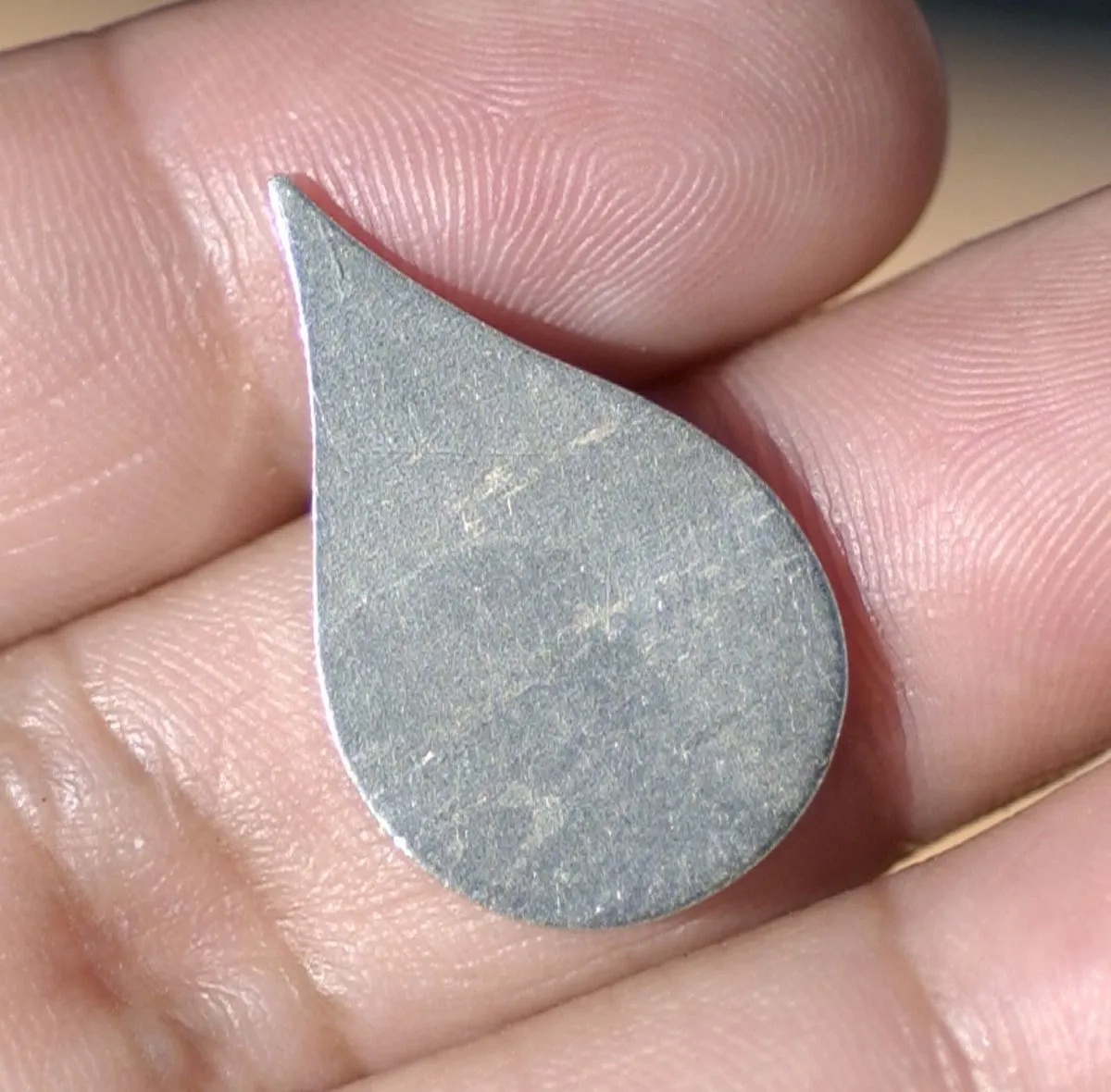 Nickel Silver  Pointed Teardrop 24mm x 15mm 24G Blank Shape for Stamping Texturing Soldering Charm - Supplies