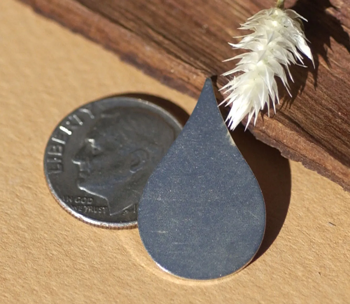 Nickel Silver  Pointed Teardrop 24mm x 15mm 24G Blank Shape for Stamping Texturing Soldering Charm - Supplies