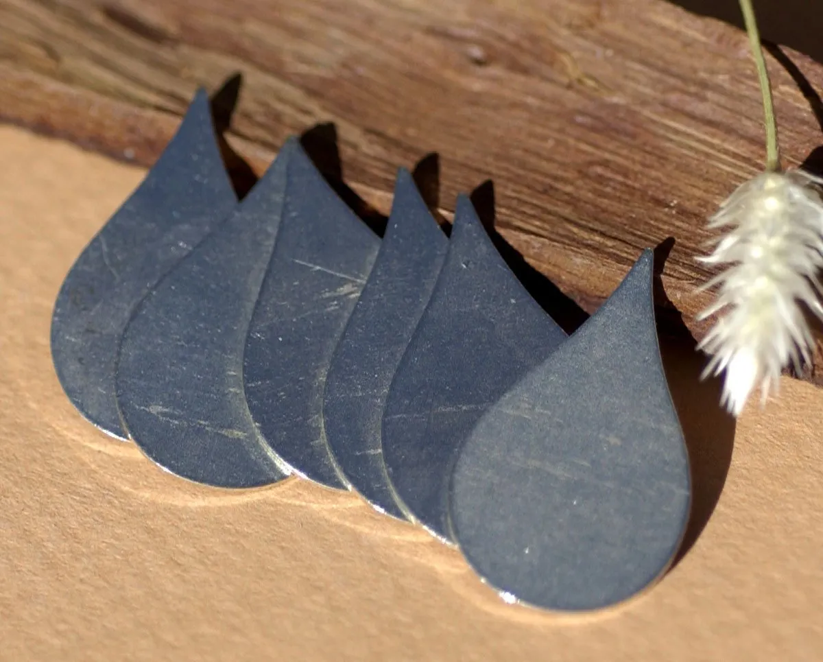 Nickel Silver  Pointed Teardrop 24mm x 15mm 24G Blank Shape for Stamping Texturing Soldering Charm - Supplies