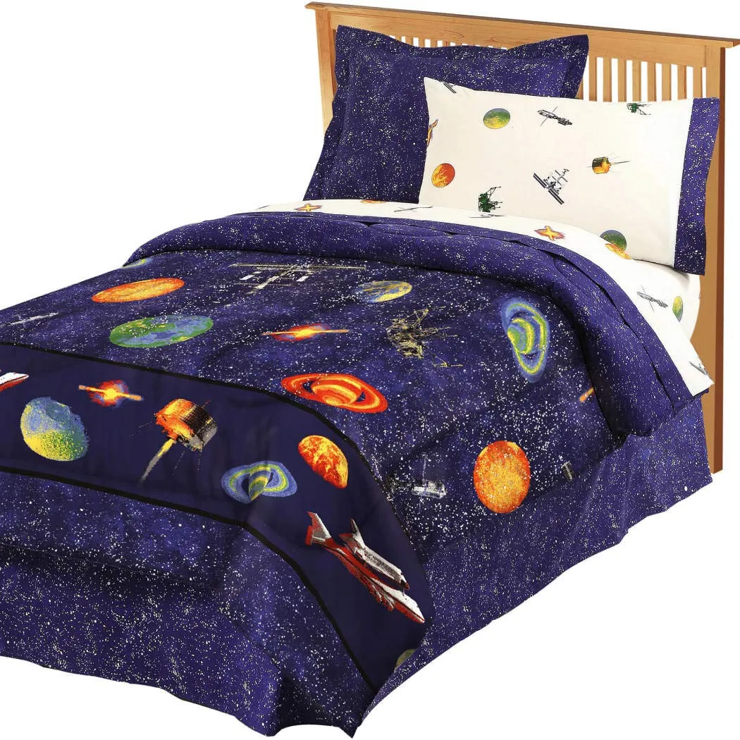 Outer Space Themed Comforter Set With Sheets