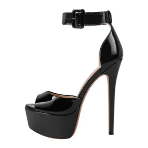 Peep Toe Platform Ankle Straps High Heel Sandals