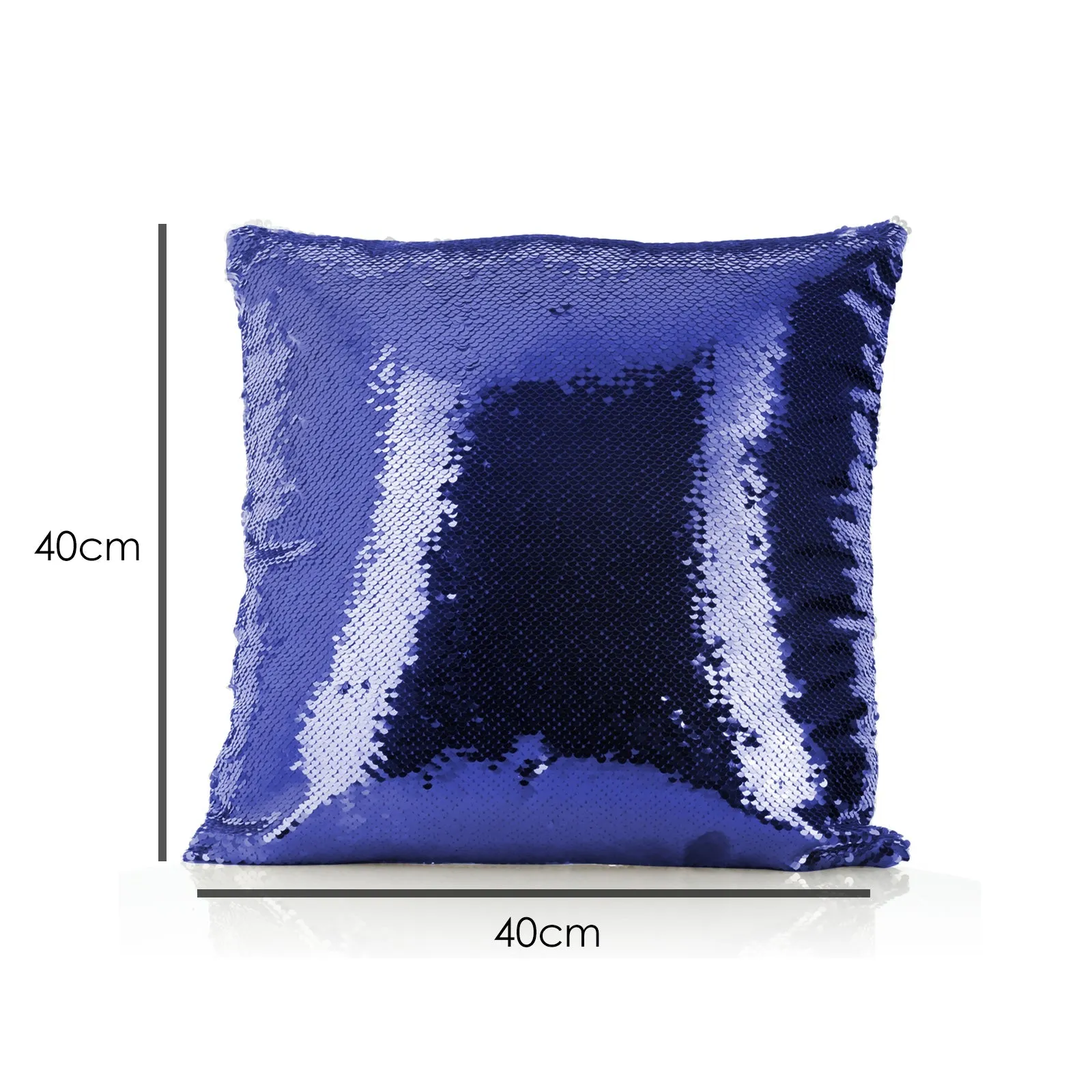 Personalised Sequin Cushion with Zebra Blue Butterfly and Cute Text