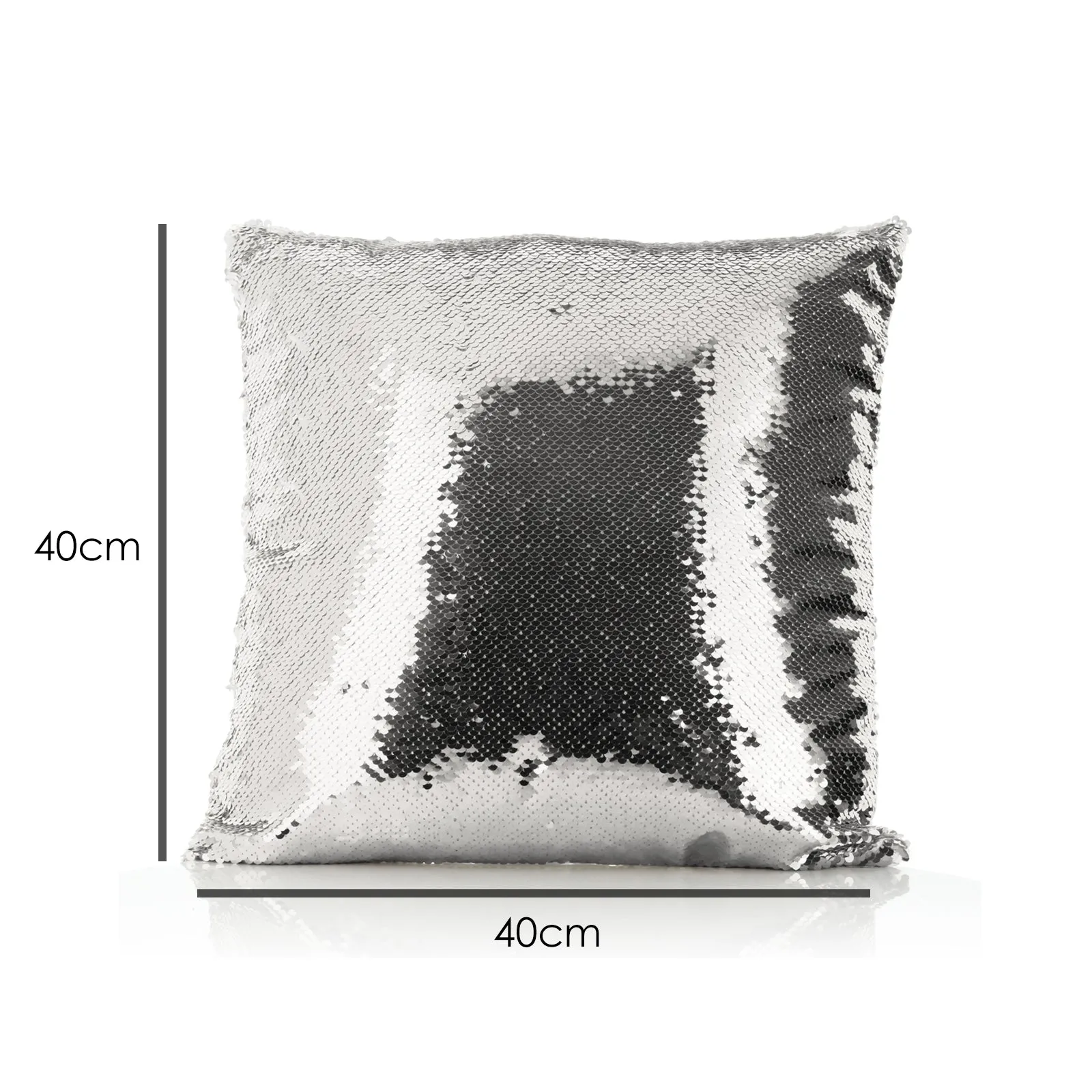 Personalised Sequin Cushion with Zebra Blue Butterfly and Cute Text