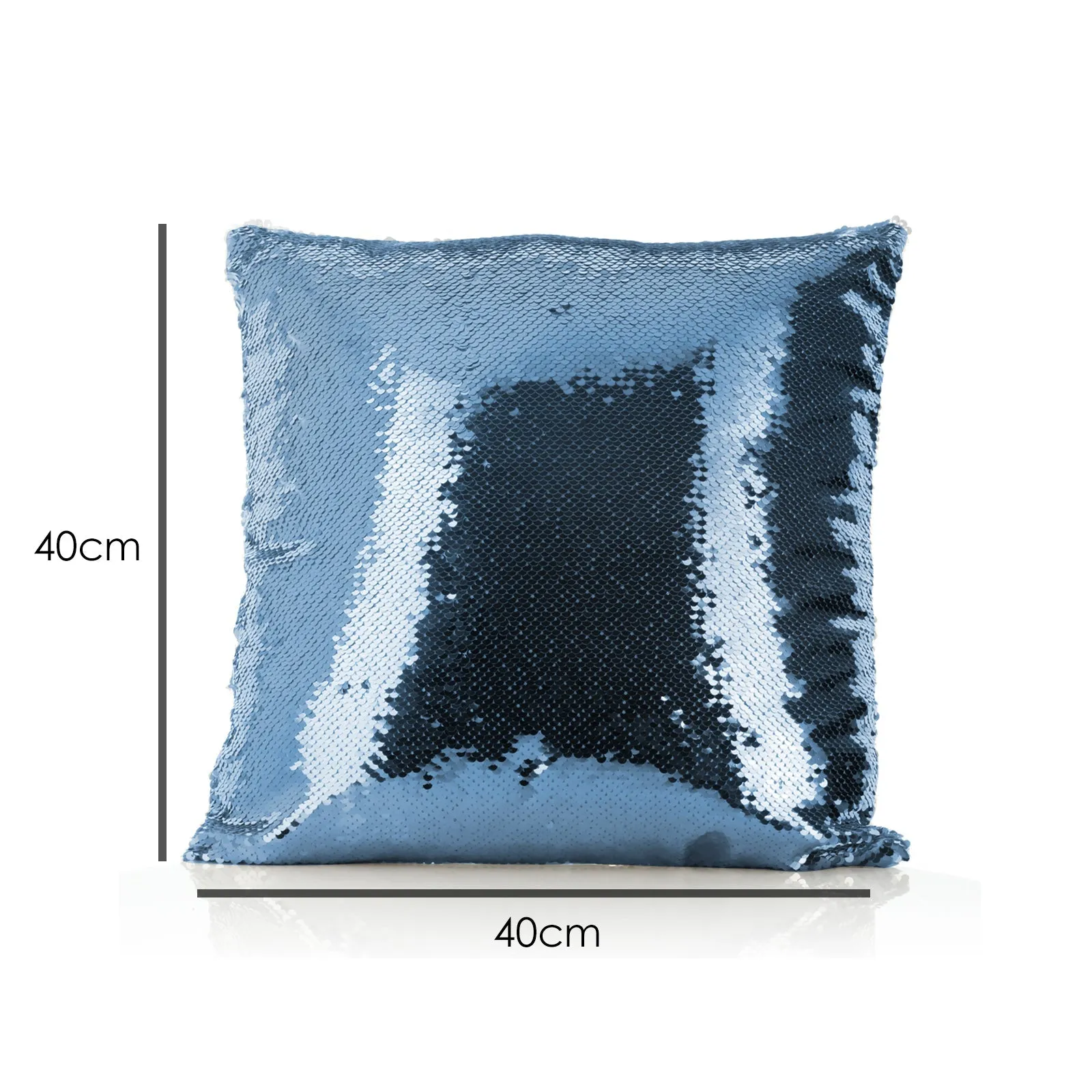 Personalised Sequin Cushion with Zebra Blue Butterfly and Cute Text