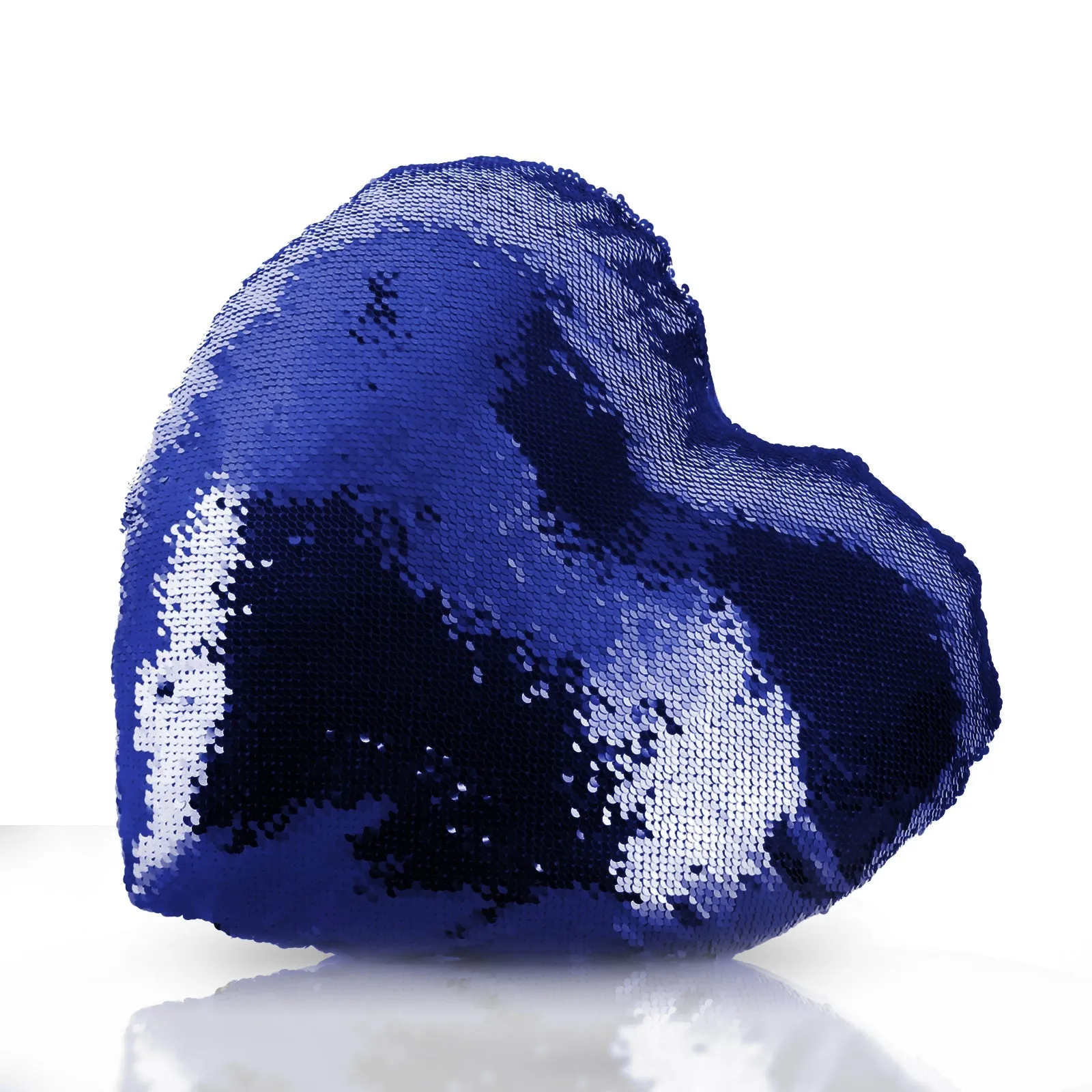 Personalised Sequin Heart Cushion with Elephant Rain Drop Glitter Print and Cute Text