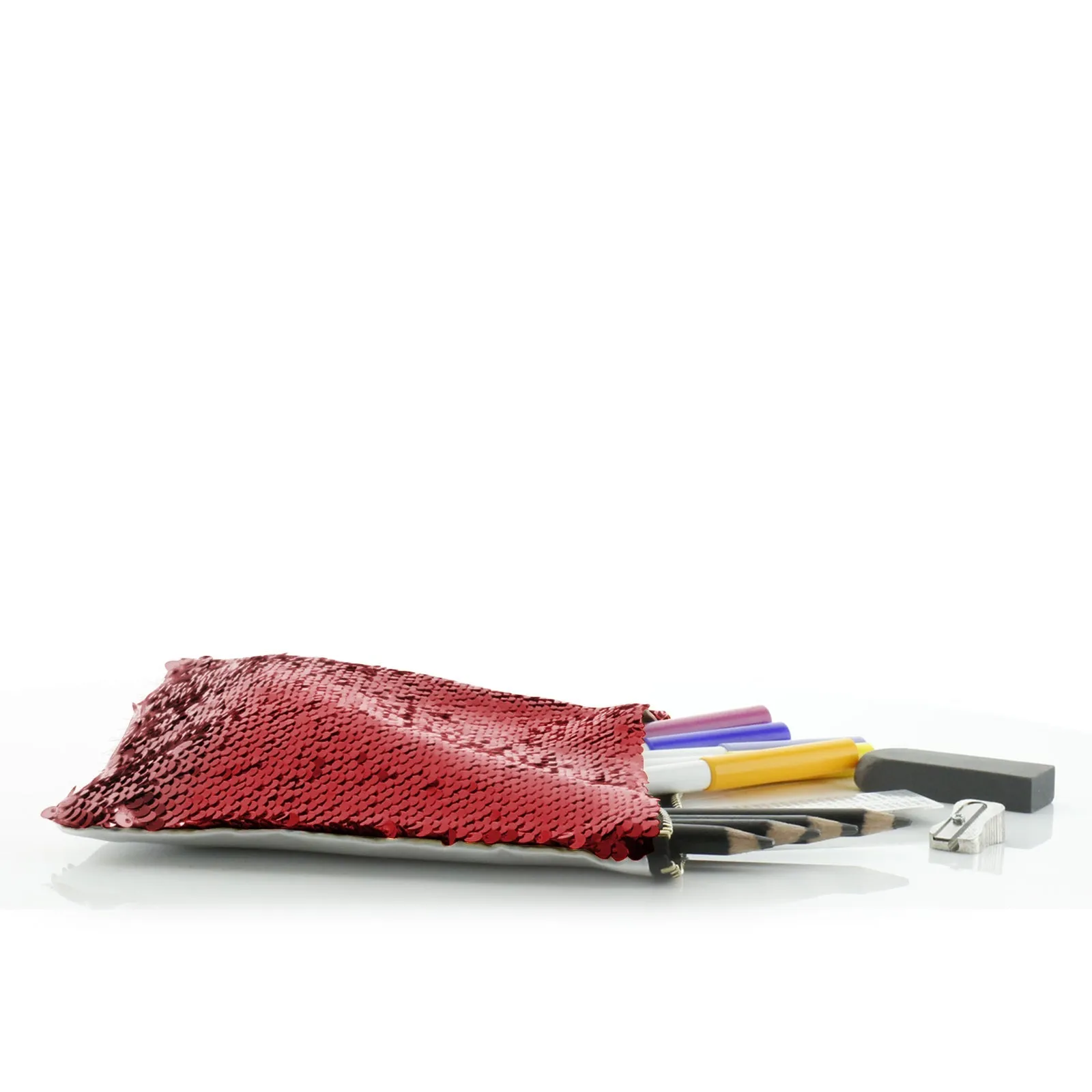 Personalised Sequin Zip Bag with Badger Feather Hat and Cute Text
