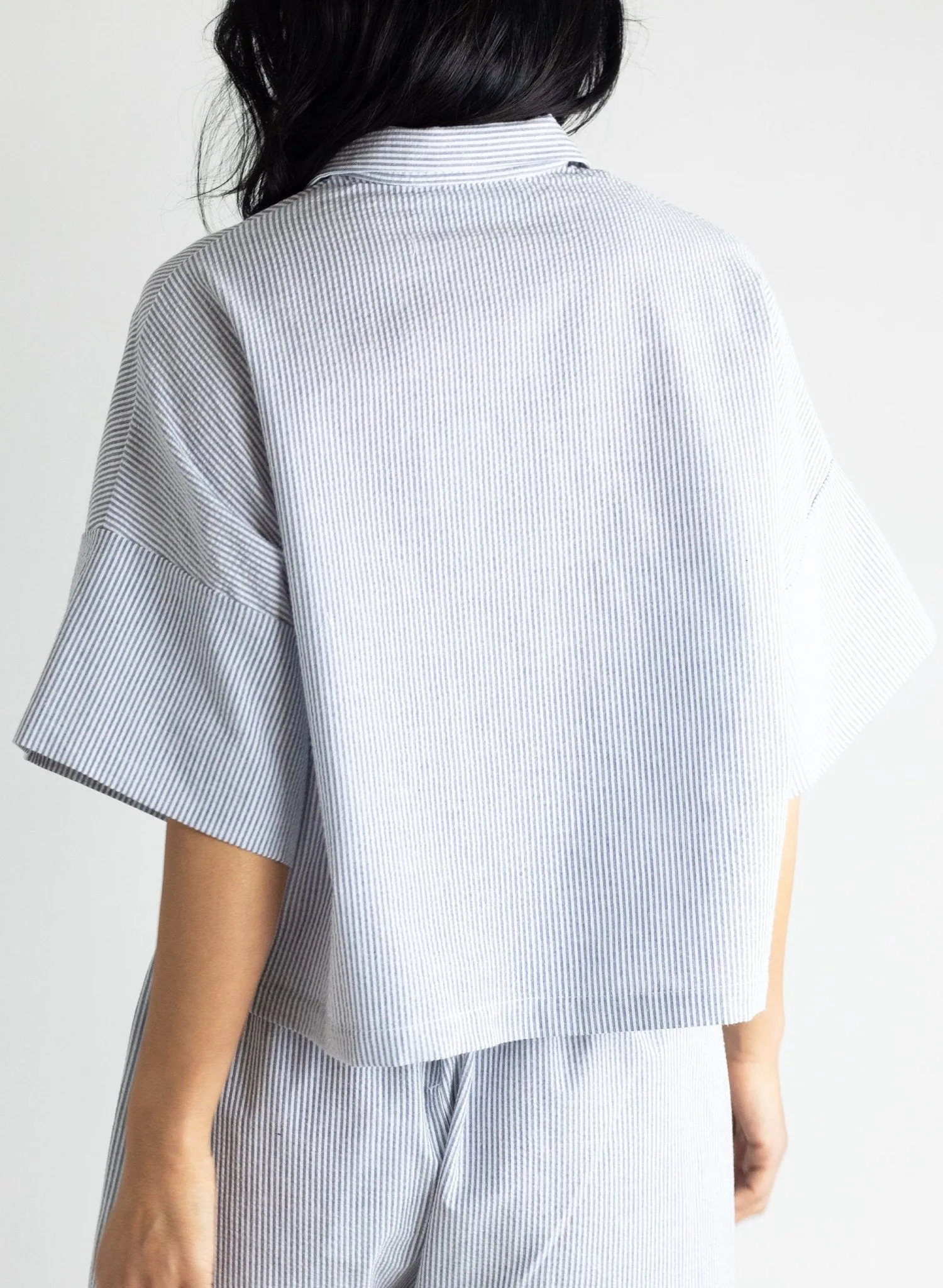 Petite Chemise - Navy Seersucker