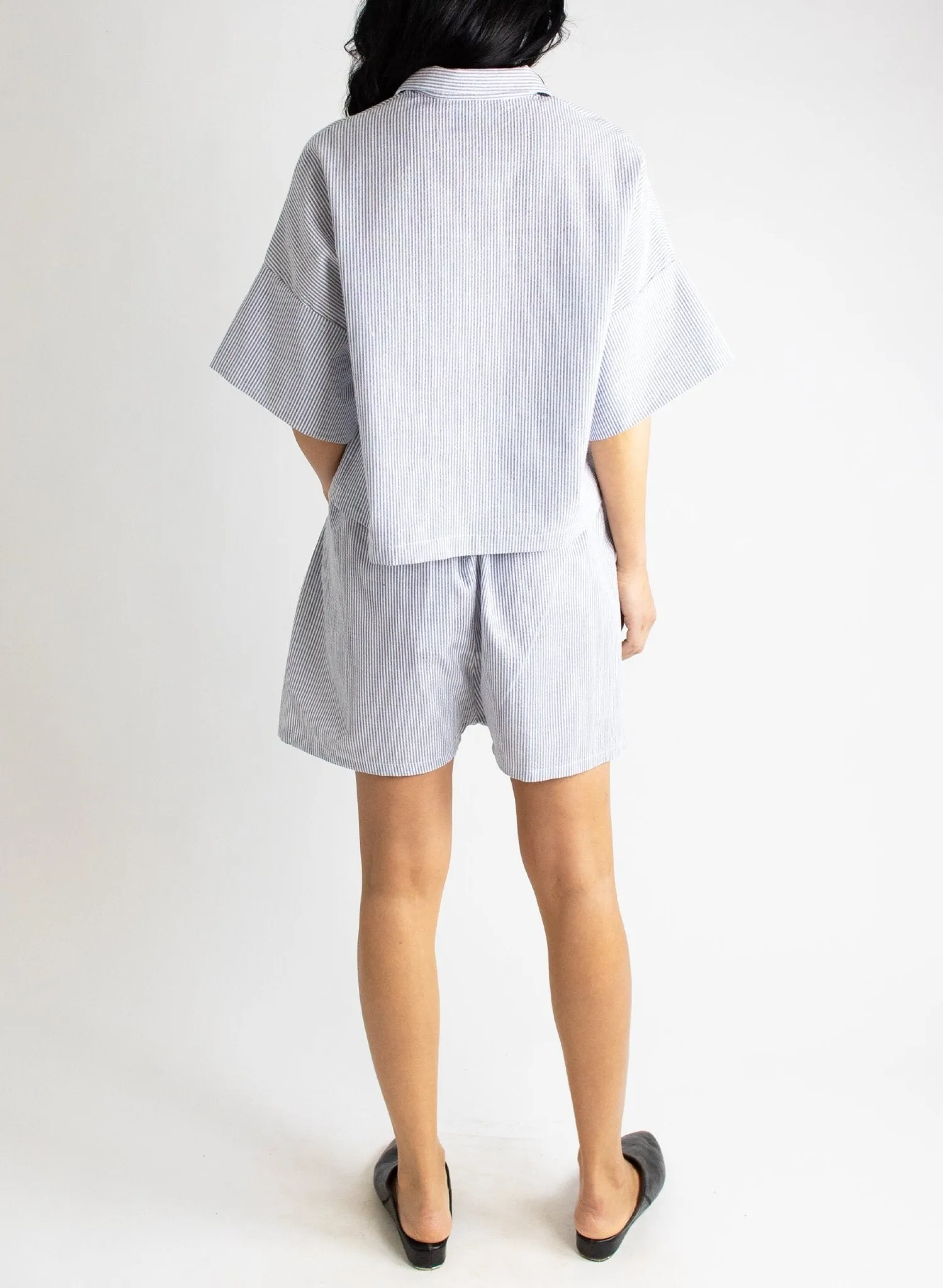 Petite Chemise - Navy Seersucker