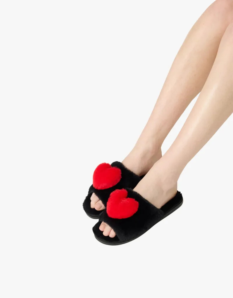 PJ Salvage Love Slippers in Black