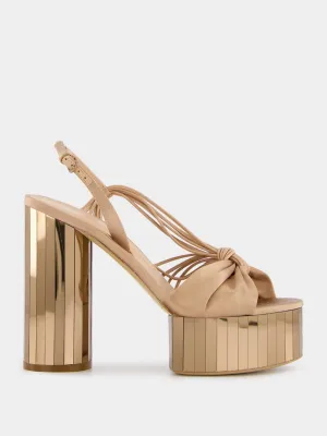 Platform Sandal With Mirrored Heel