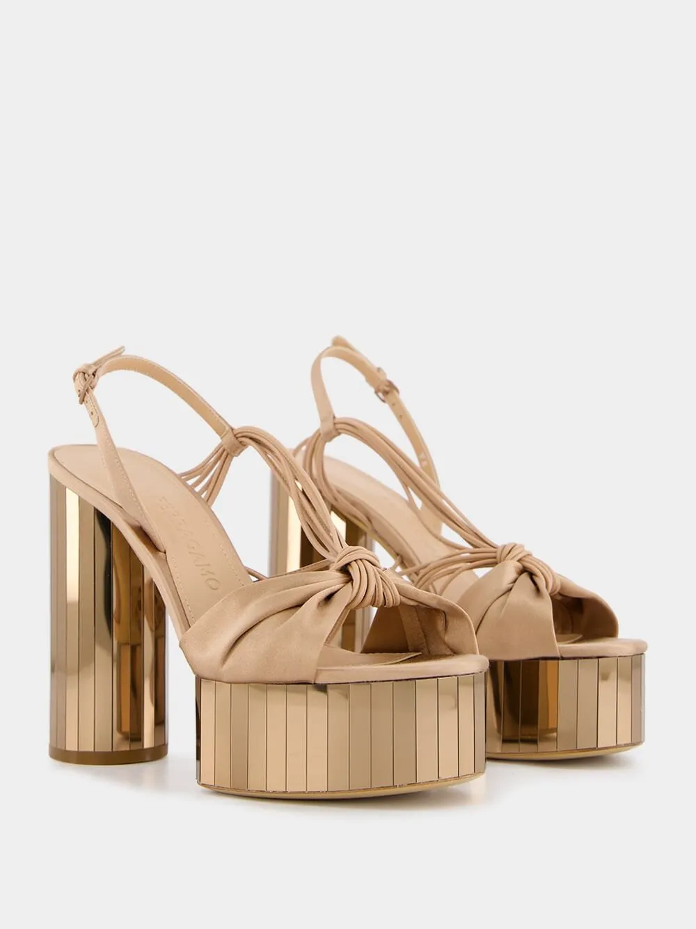 Platform Sandal With Mirrored Heel