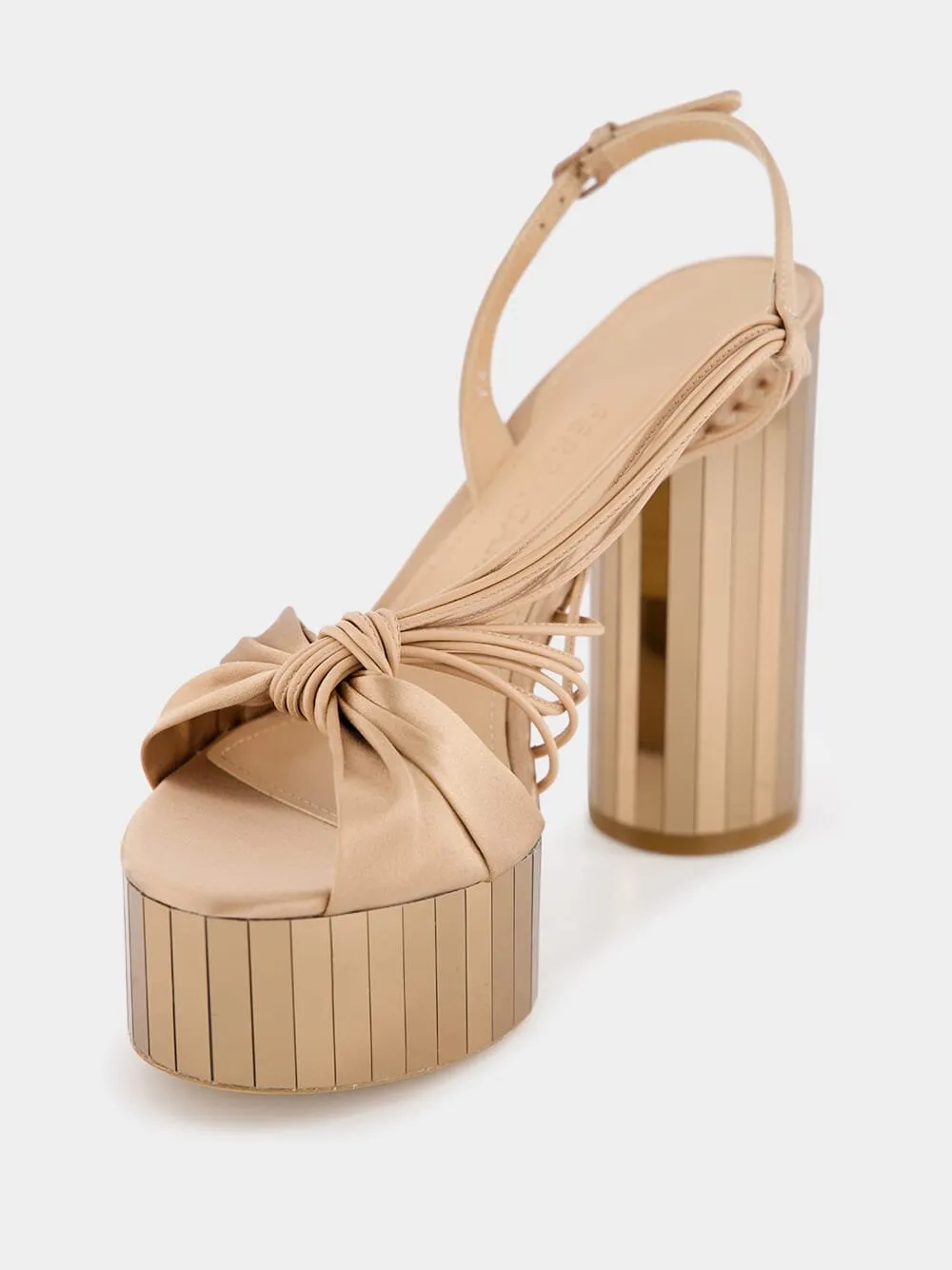 Platform Sandal With Mirrored Heel