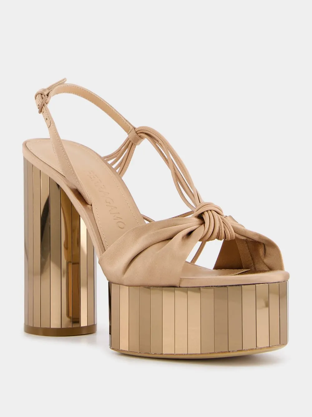 Platform Sandal With Mirrored Heel