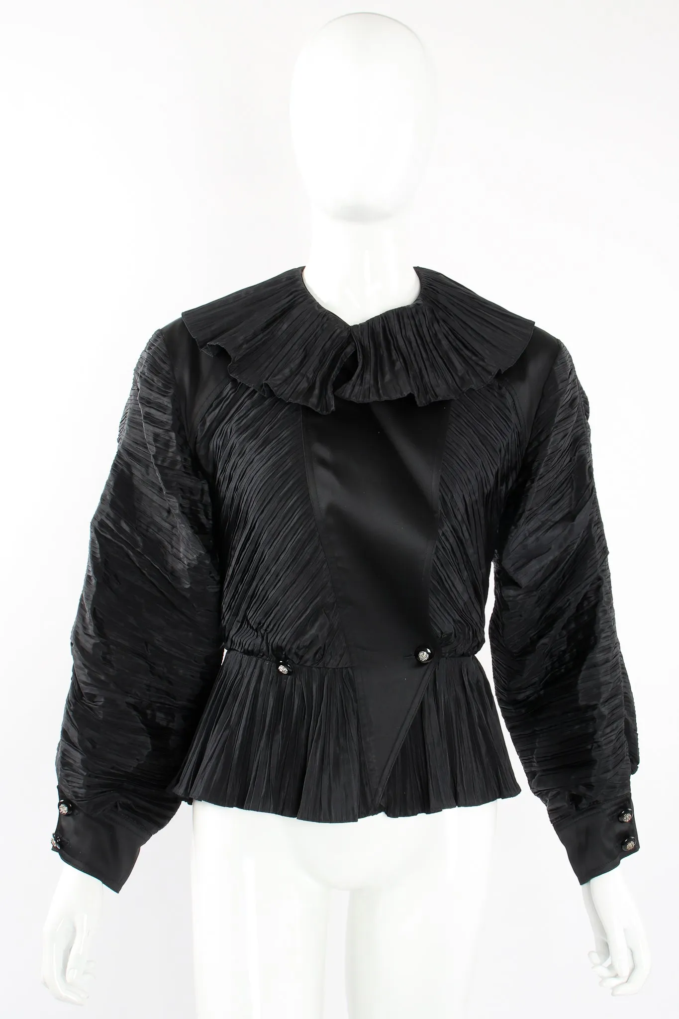 Pleated Peplum Collar Jacket