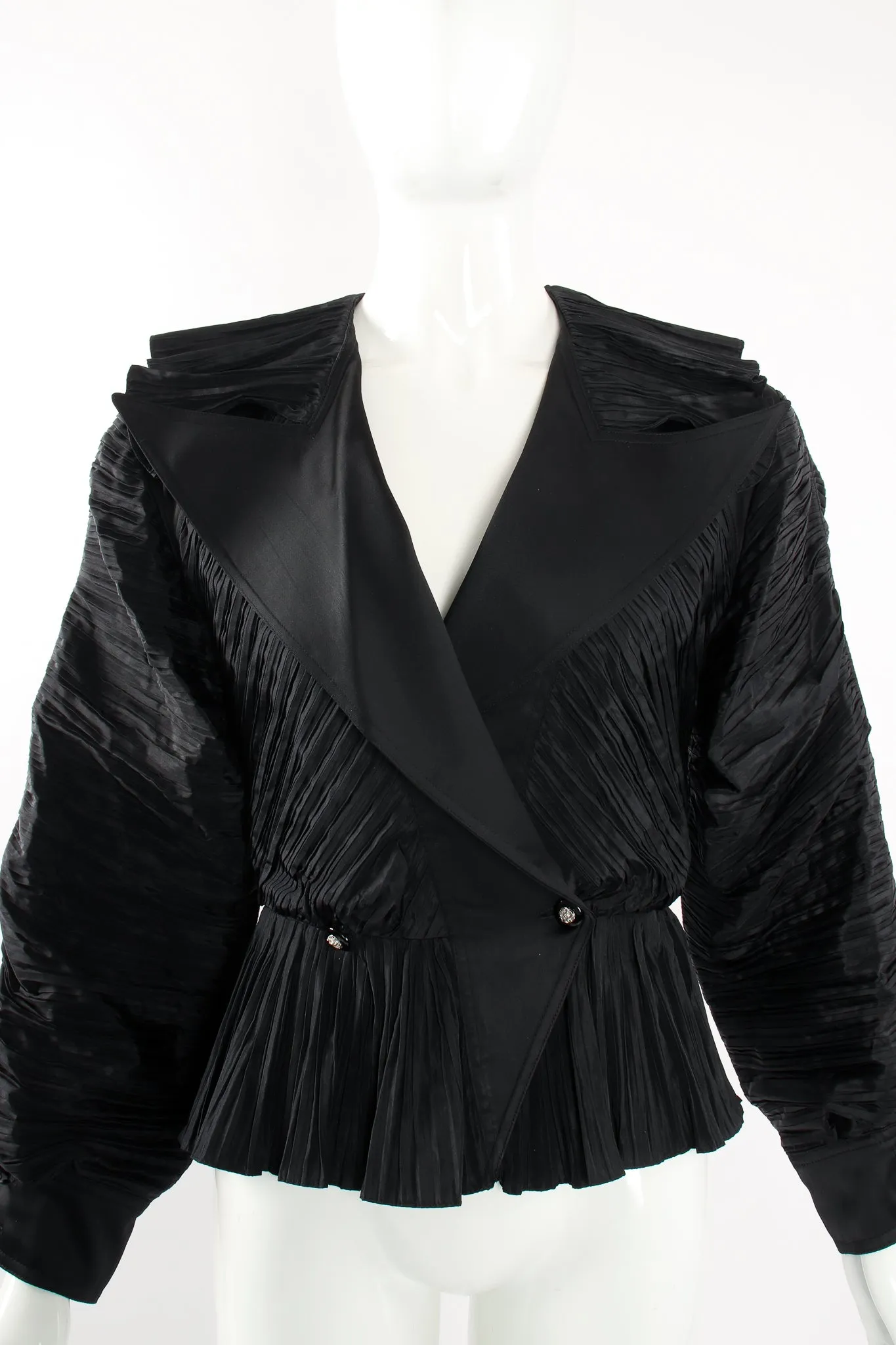 Pleated Peplum Collar Jacket