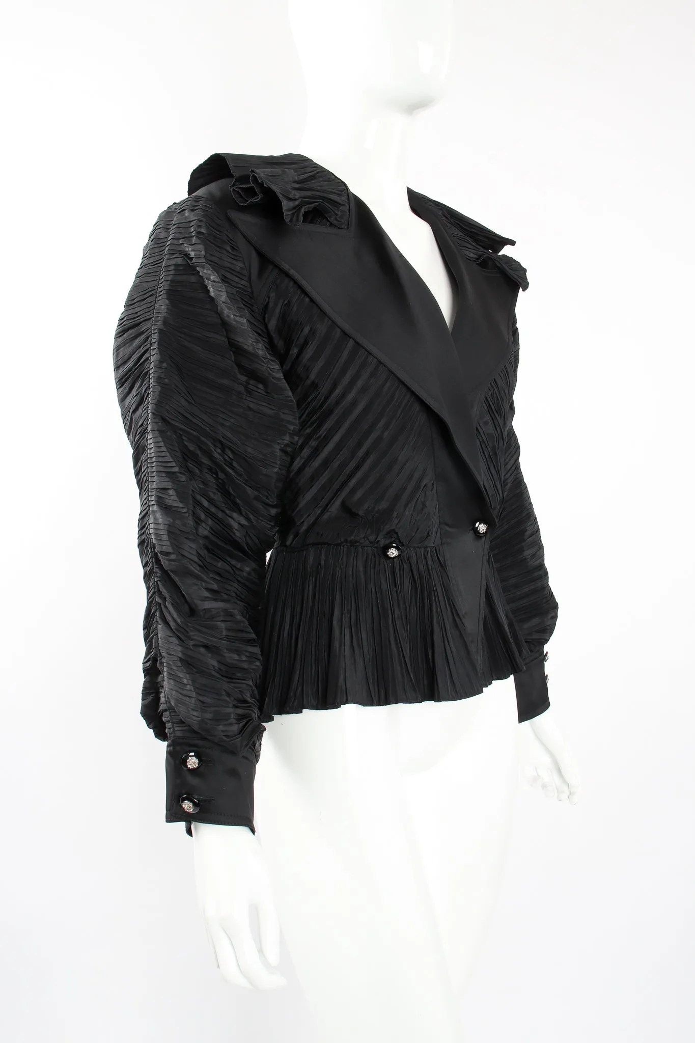 Pleated Peplum Collar Jacket