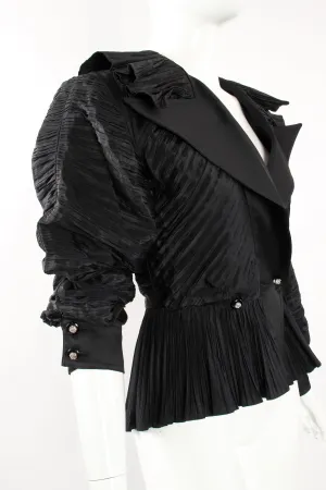 Pleated Peplum Collar Jacket