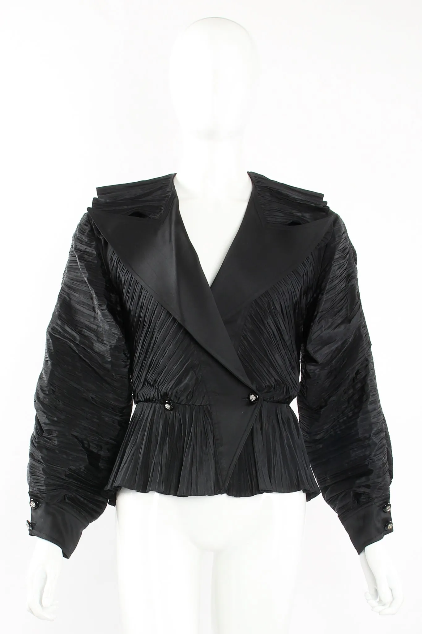 Pleated Peplum Collar Jacket