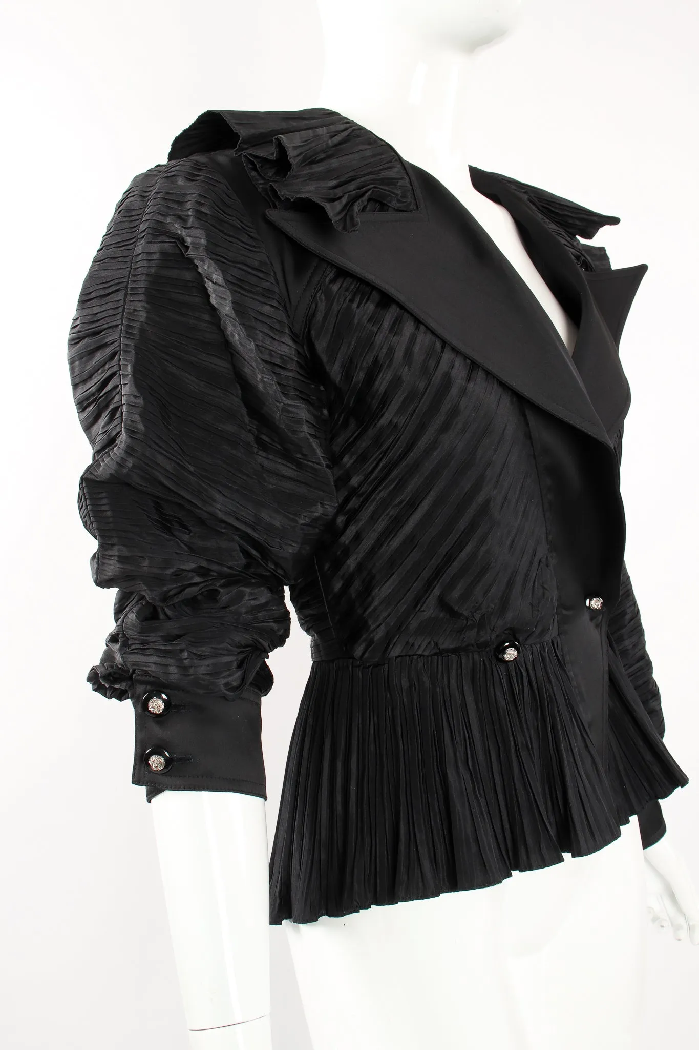 Pleated Peplum Collar Jacket