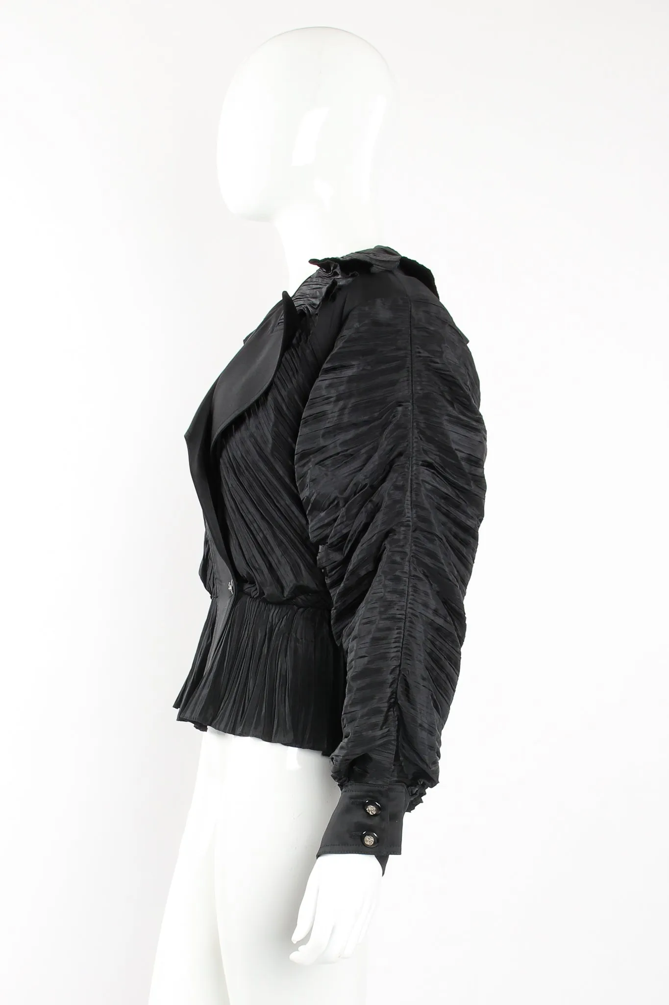 Pleated Peplum Collar Jacket