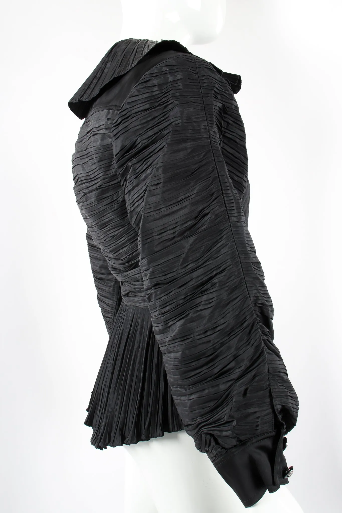 Pleated Peplum Collar Jacket