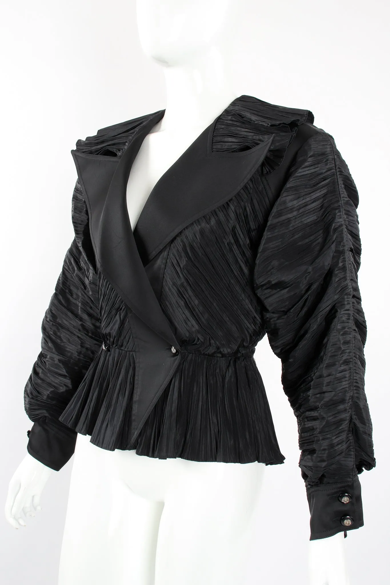 Pleated Peplum Collar Jacket