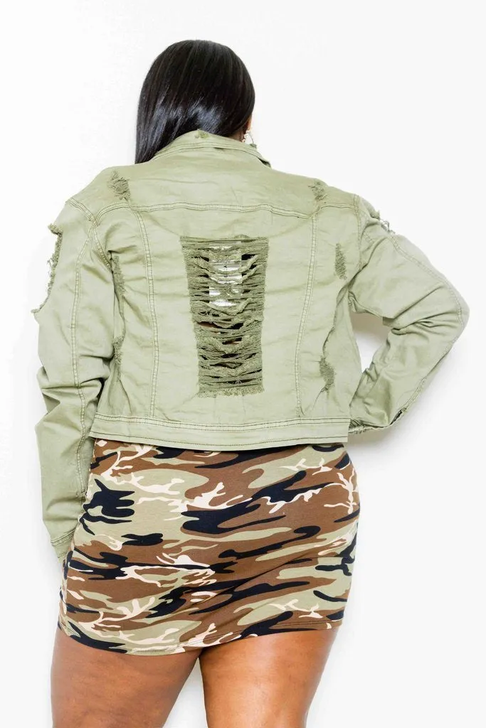 Plus Size Sexy Cropped Denim Jacket [SALE]