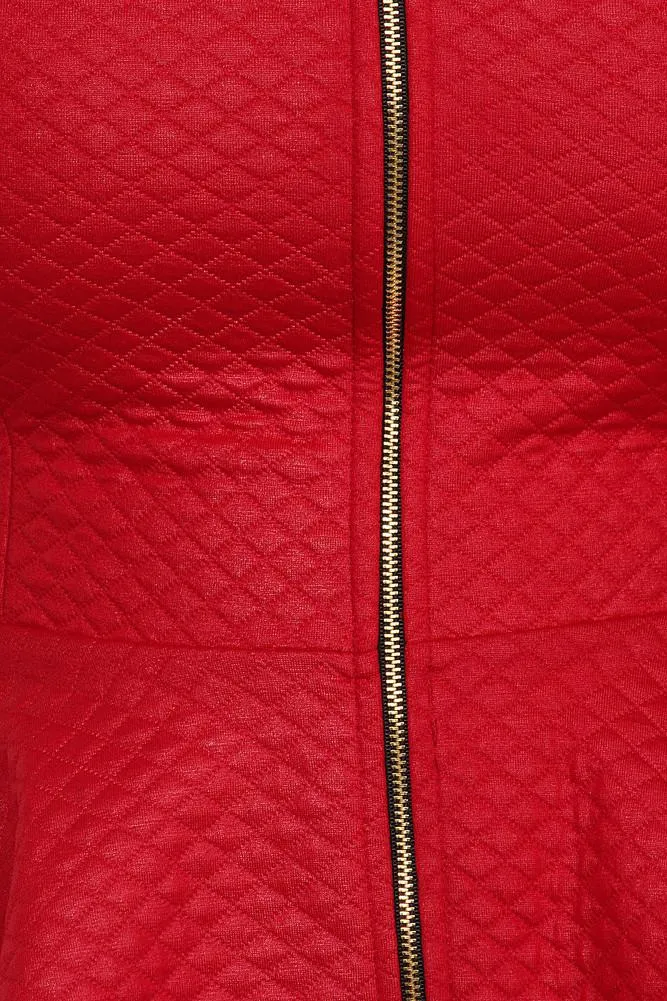 Plus Size Sexy Diamond Print Peplum Leather Top