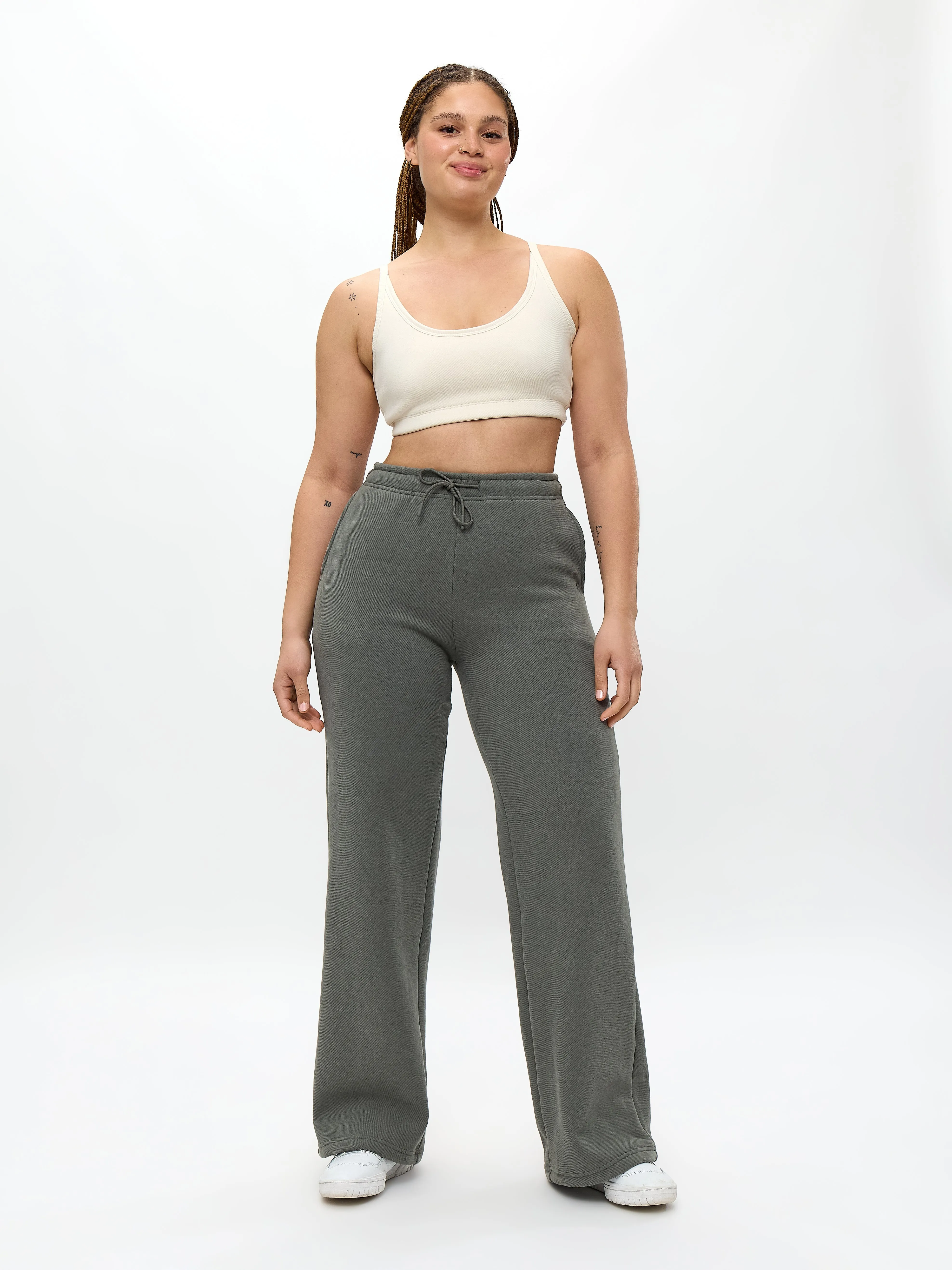 Plush Fleece Straight Leg Sweat Pant - Frosted Sage