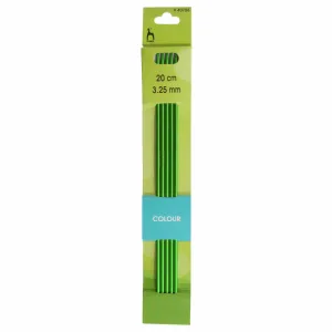 Pony Double-Point Coloured Knitting Needles-Set Of Five 3.25mm
