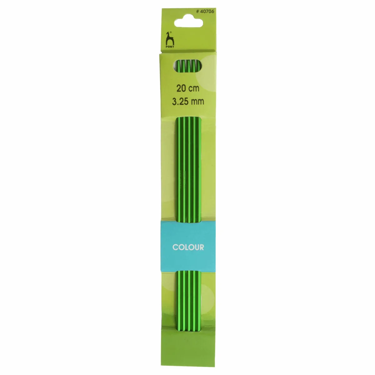 Pony Double-Point Coloured Knitting Needles-Set Of Five 3.25mm