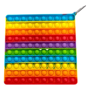 Pop It Jumbo Bright Rainbow Square Fidget Toy