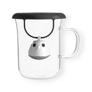 QDO Birdie Tea Cup Swing Nest Black with Infuser 5676510BK