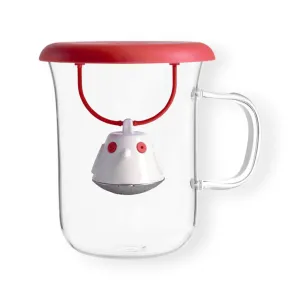 QDO Birdie Tea Cup Swing Nest Red with Infuser 5676510RD
